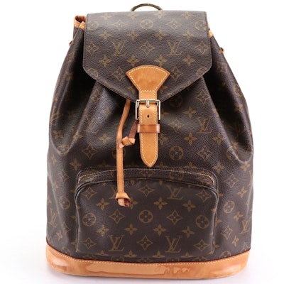 Louis Vuitton Montsouris GM Backpack in Monogram Canvas and Leather
