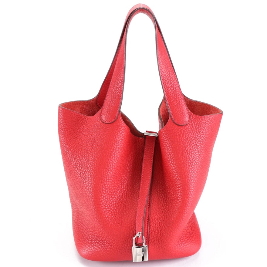 Hermès Picotin Lock 22 Bag in Rouge Togo Leather