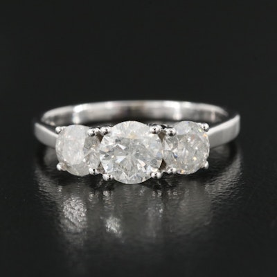14K 1.36 CTW Diamond Three Stone Ring