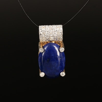 14K Lapis Lazuli and Diamond Slide Pendant