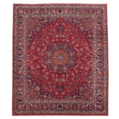 9'6 x 11'4 Hand-Knotted Persian Mashad Area Rug