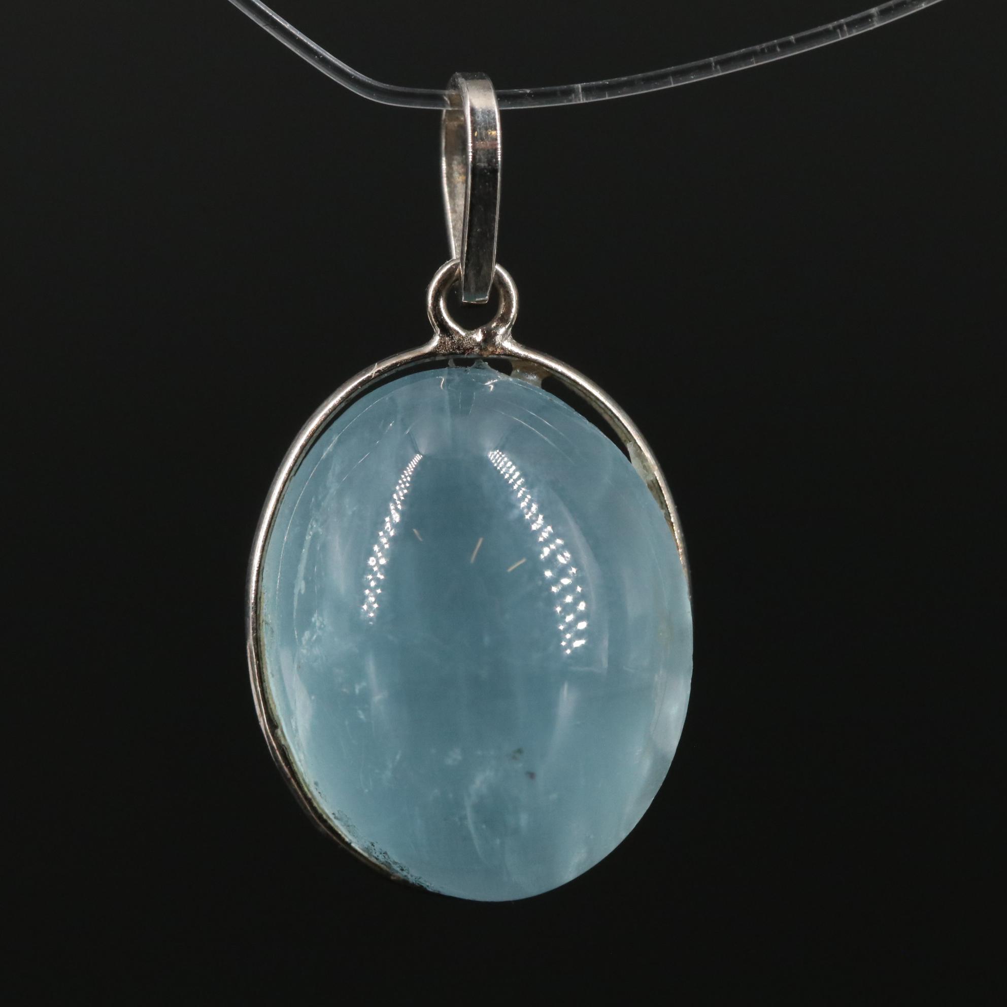 14K Cat's Eye Aquamarine Pendant EBTH