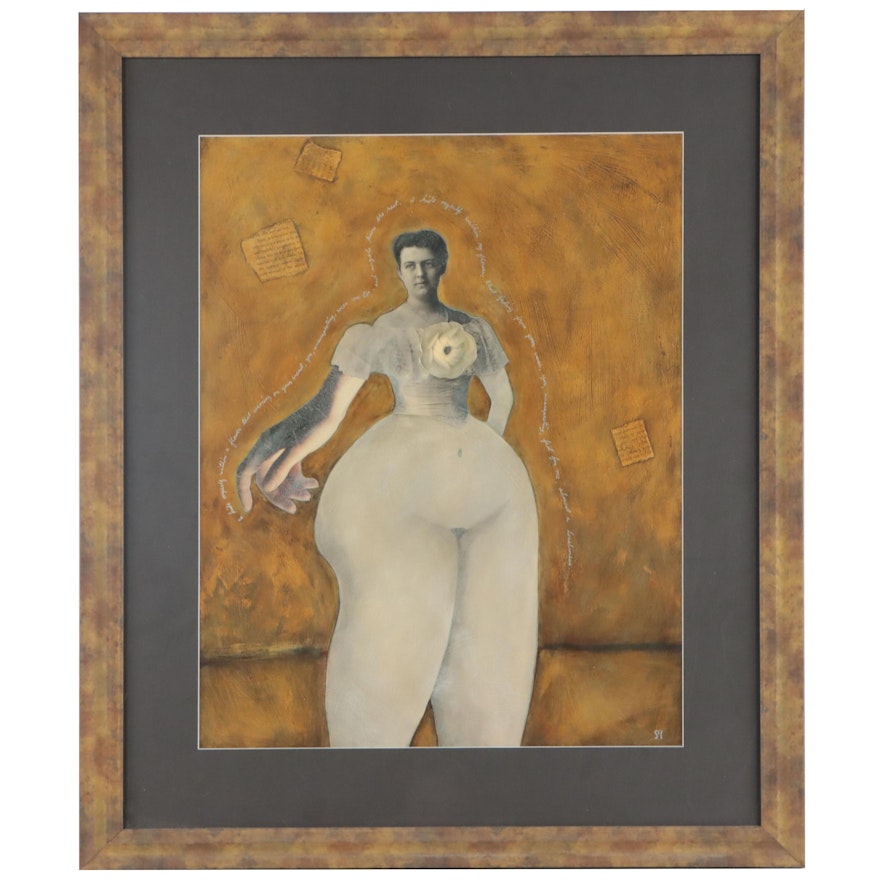 Sheryl Pierson Mixed Media Painting of Figure