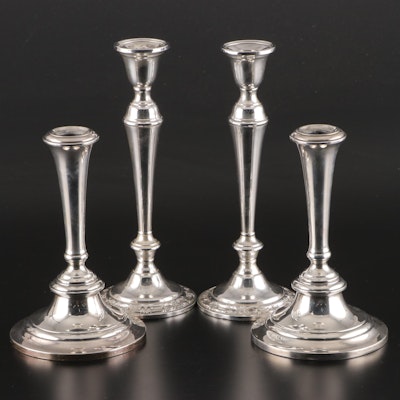 International and Gorham Sterling Silver Candlesticks, Mid to Late 20th Century
