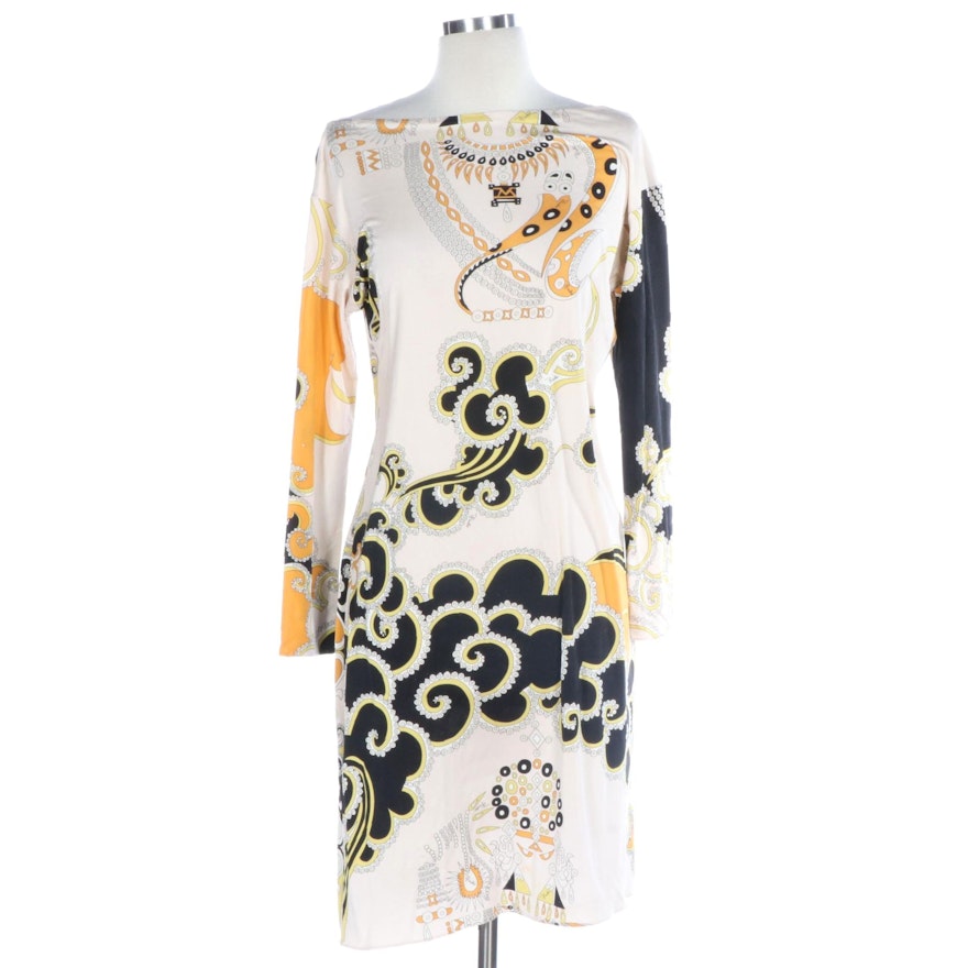 Emilio Pucci Sheath Dress in Abstract Print Jersey Knit