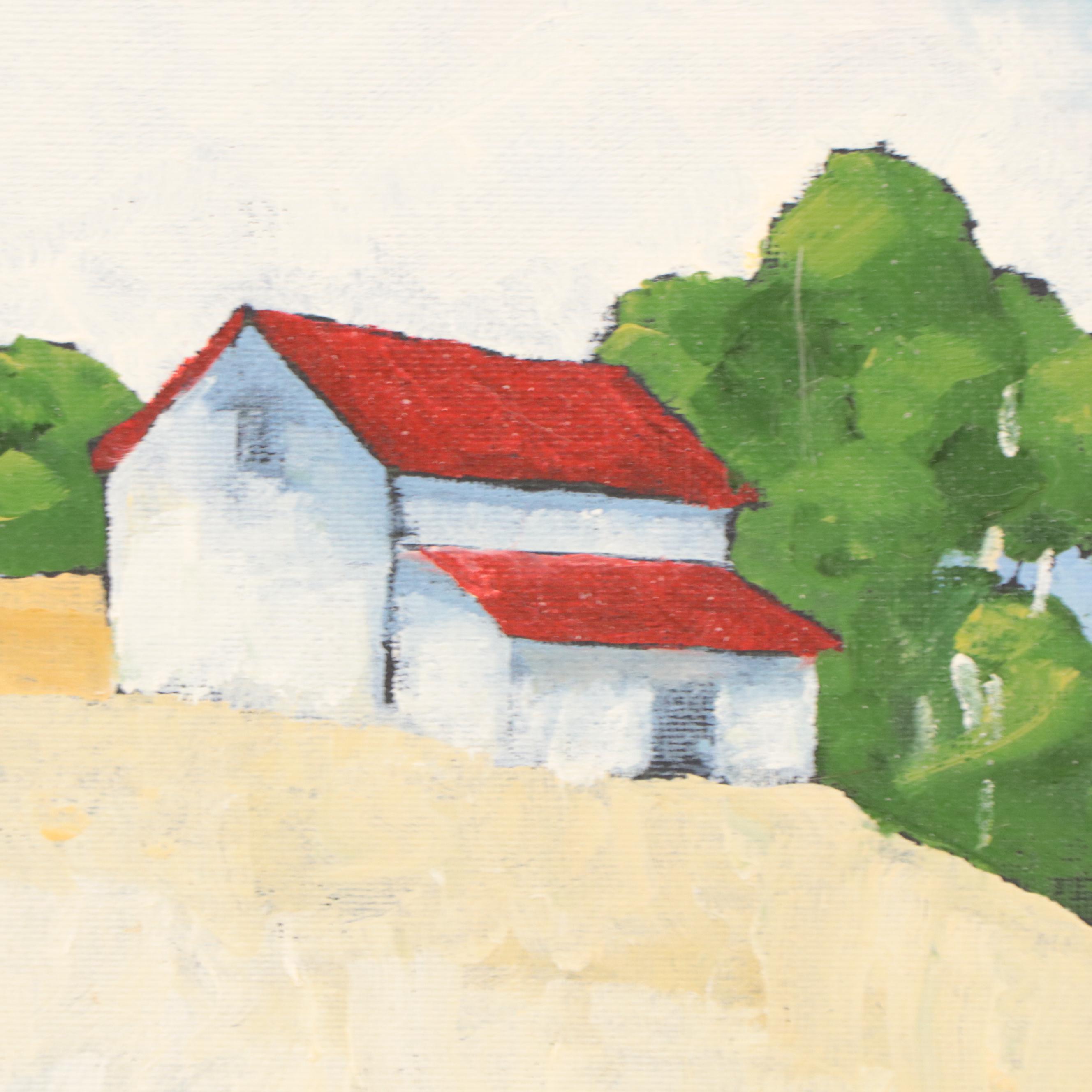 Lynne French Landscape Oil Painting of Pastoral Scene, 21st Century EBTH