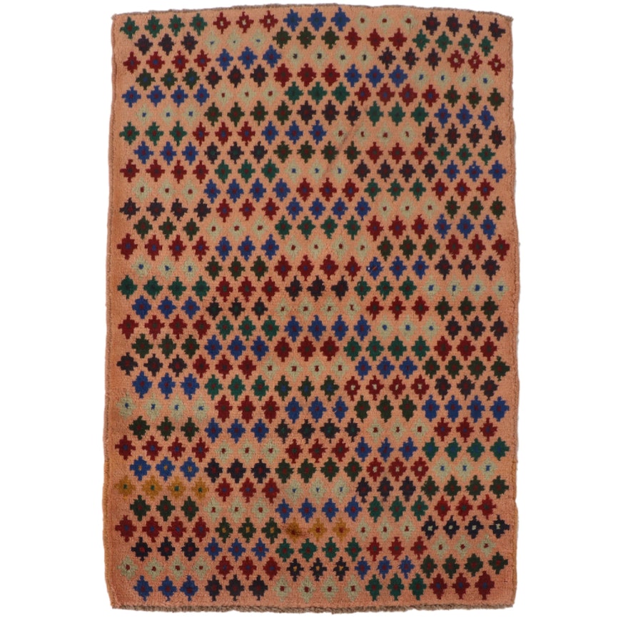 2'9 x 4' Hand-Knotted Persian Gabbeh Accent Rug