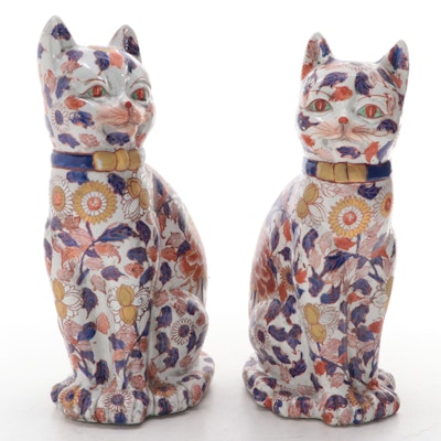 Japanese Porcelain Imari Cat Figurines