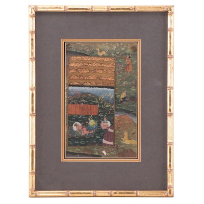 Rajput Goauche Painting of Court and Hunting Scenes