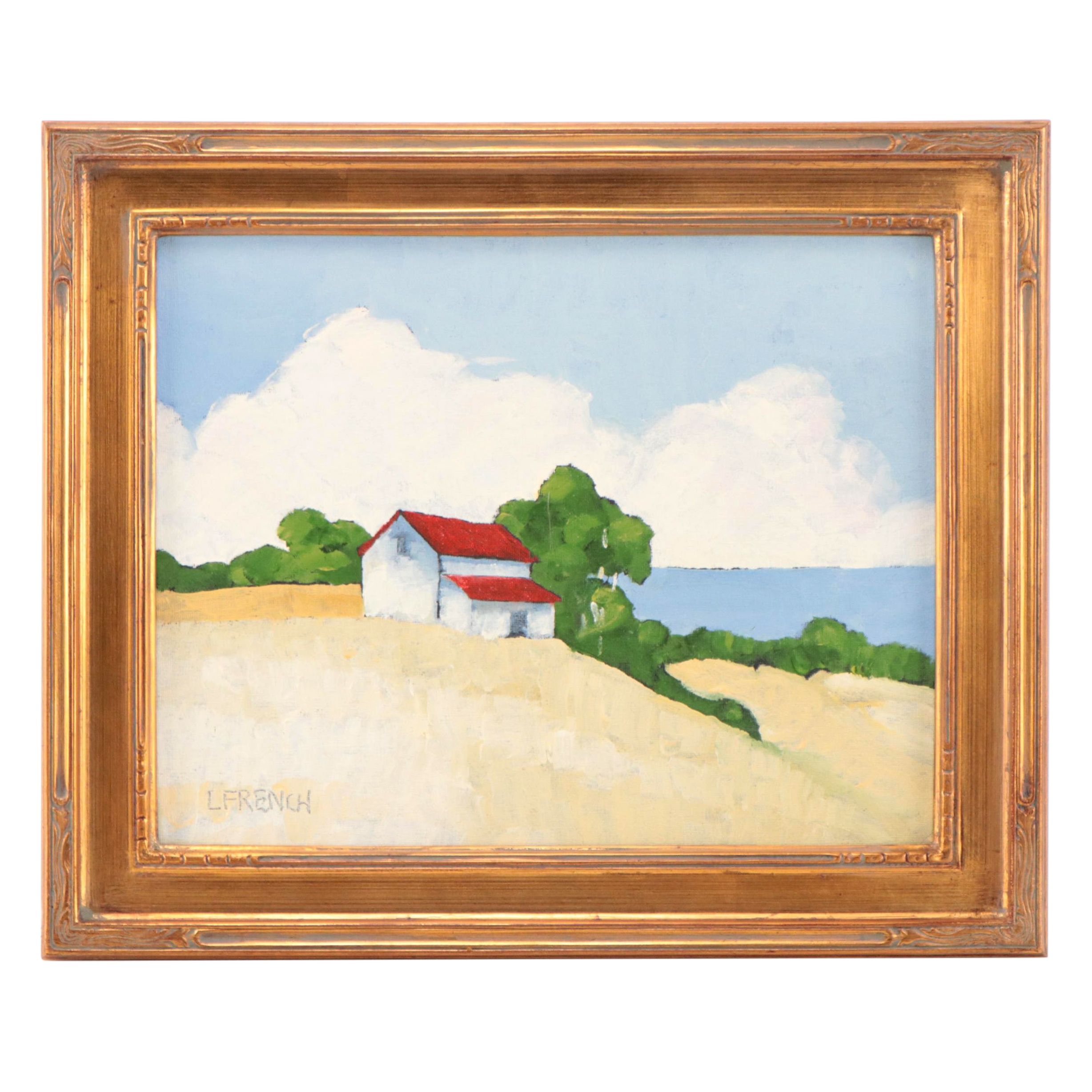 Lynne French Landscape Oil Painting of Pastoral Scene, 21st Century EBTH