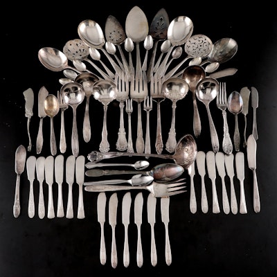 Wm Rogers and Other Silver Plate Flatware and Serving Utensils