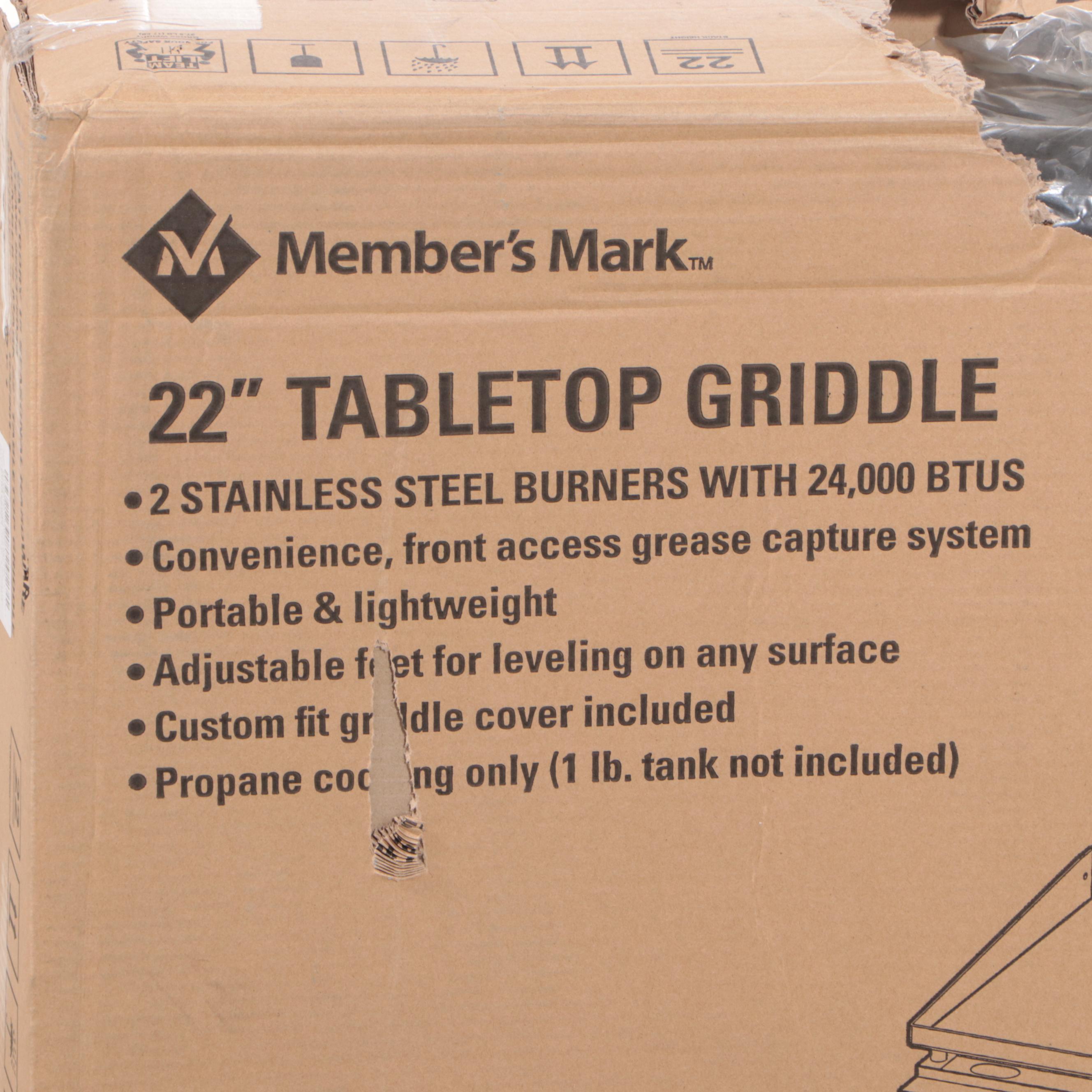 Member's Mark 22" Stainless Steel Tabletop Propane Griddle EBTH