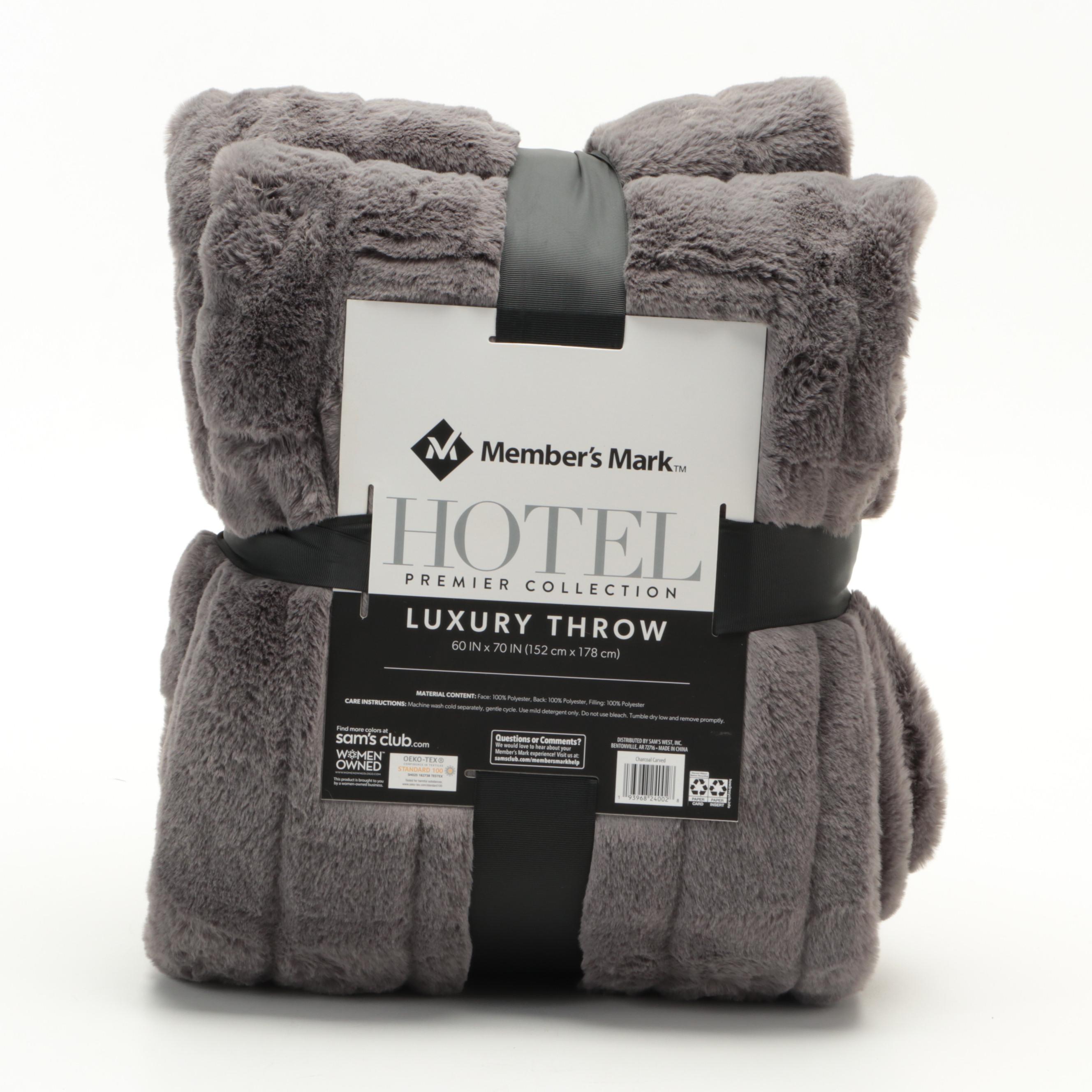 Member's Mark Hotel Premier Collection Luxury Throw in Carved Charcoal