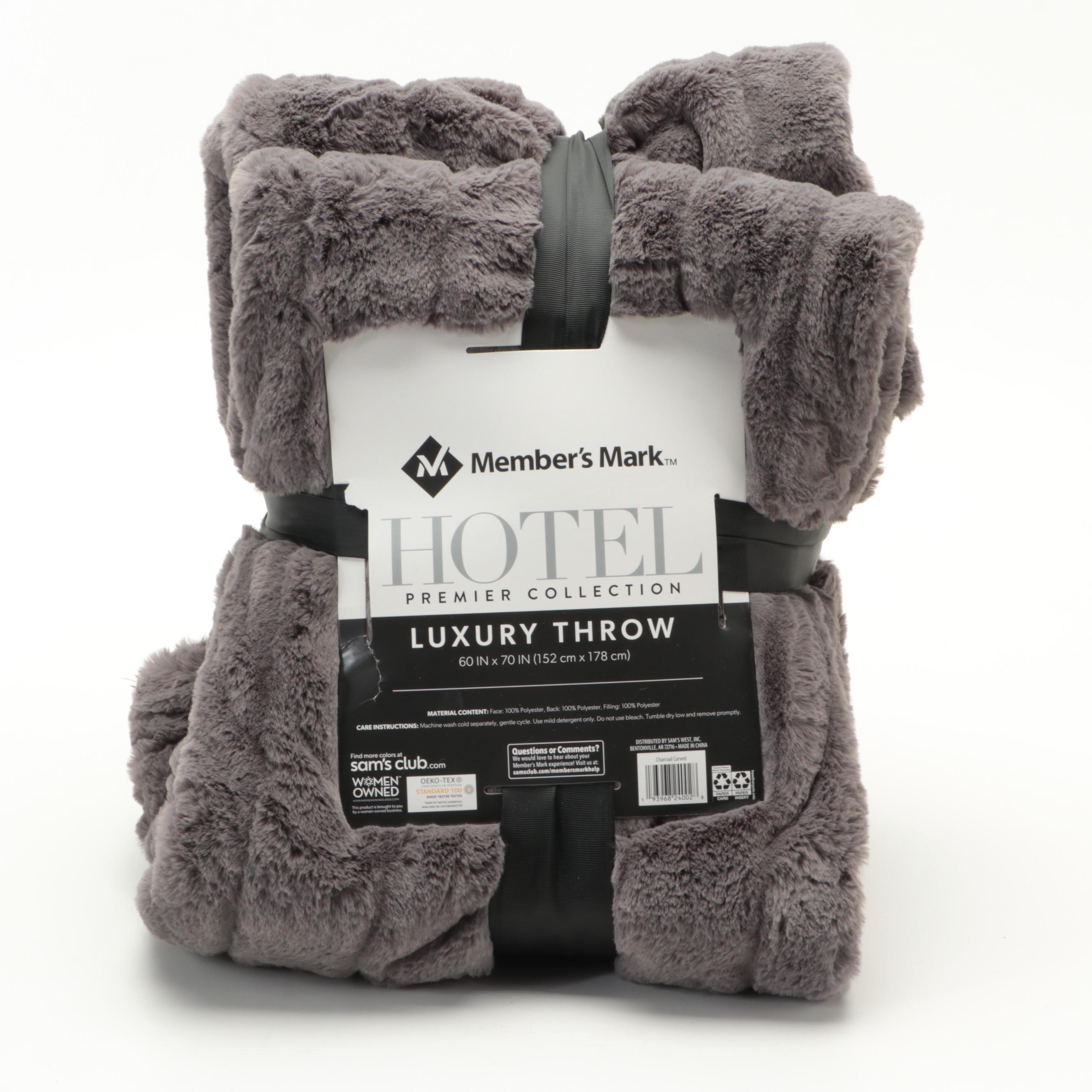 Member's Mark Hotel Premier Collection Luxury Throw in Carved Charcoal