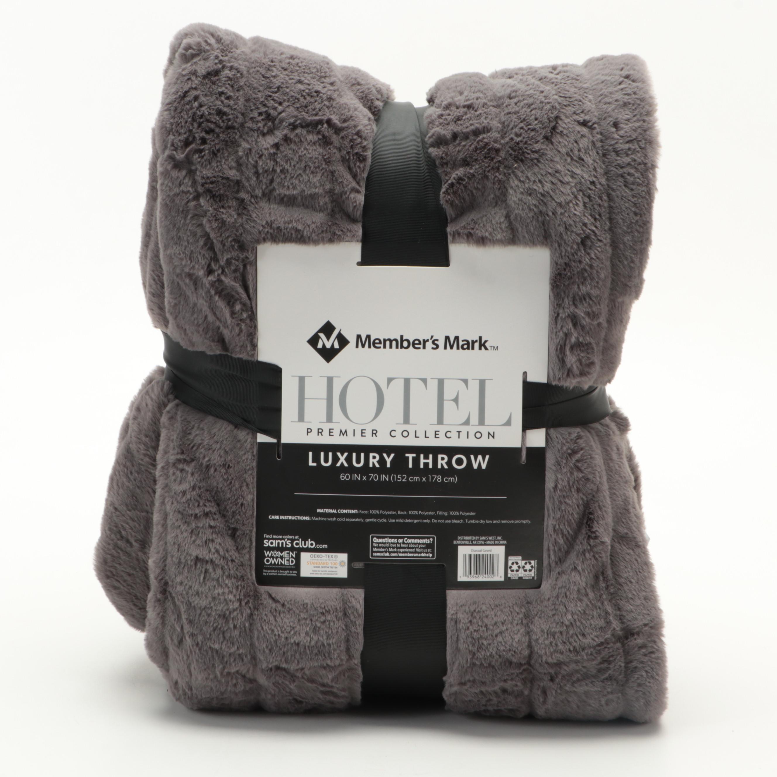 Member's Mark Hotel Premier Collection Luxury Throw in Carved Charcoal
