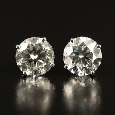 Platinum 3.28 CTW Lab Grown Diamond Stud Earrings