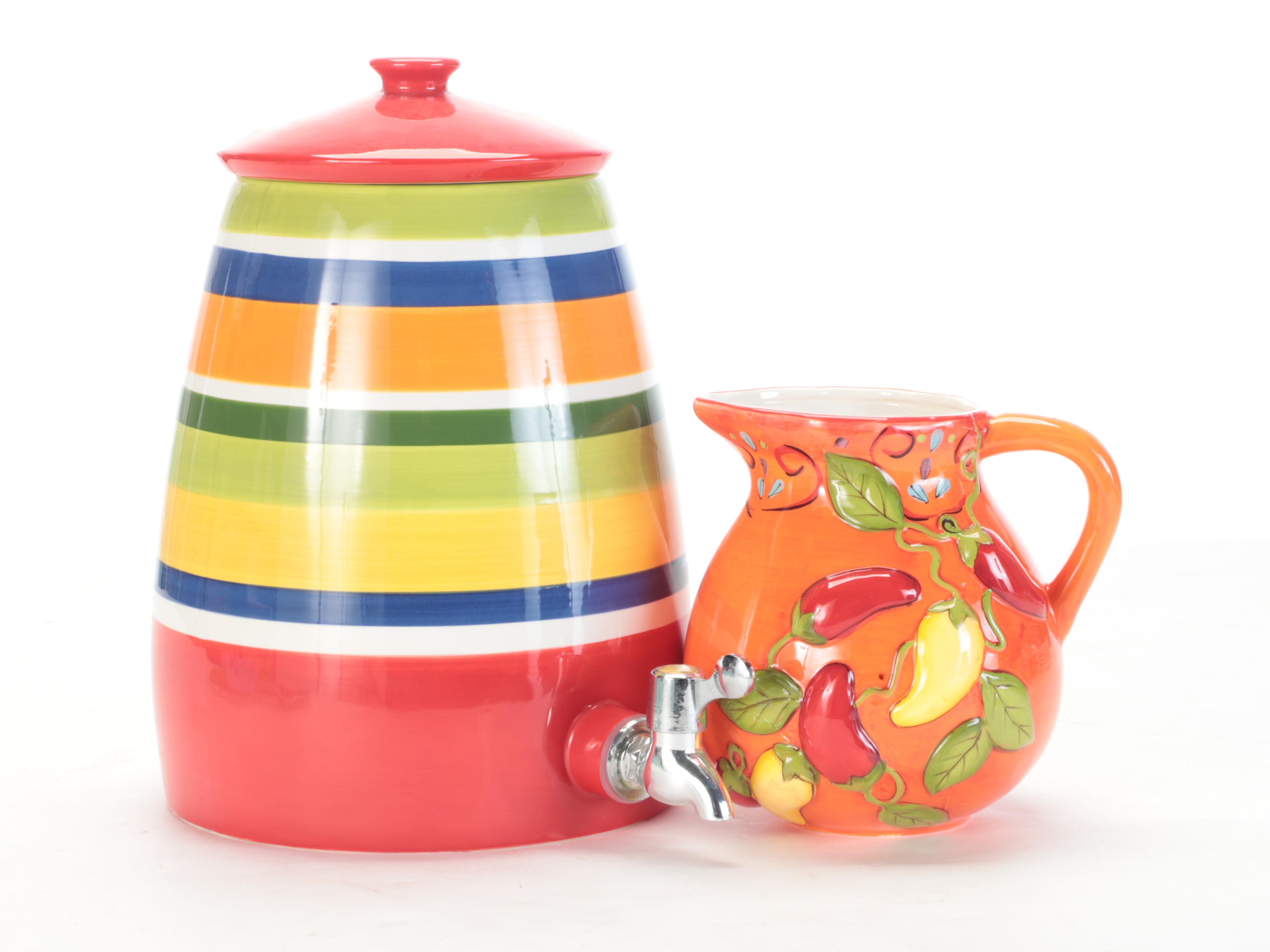 Pier 1 Imports Dishes with Stanley Thermos and Other Tableware EBTH