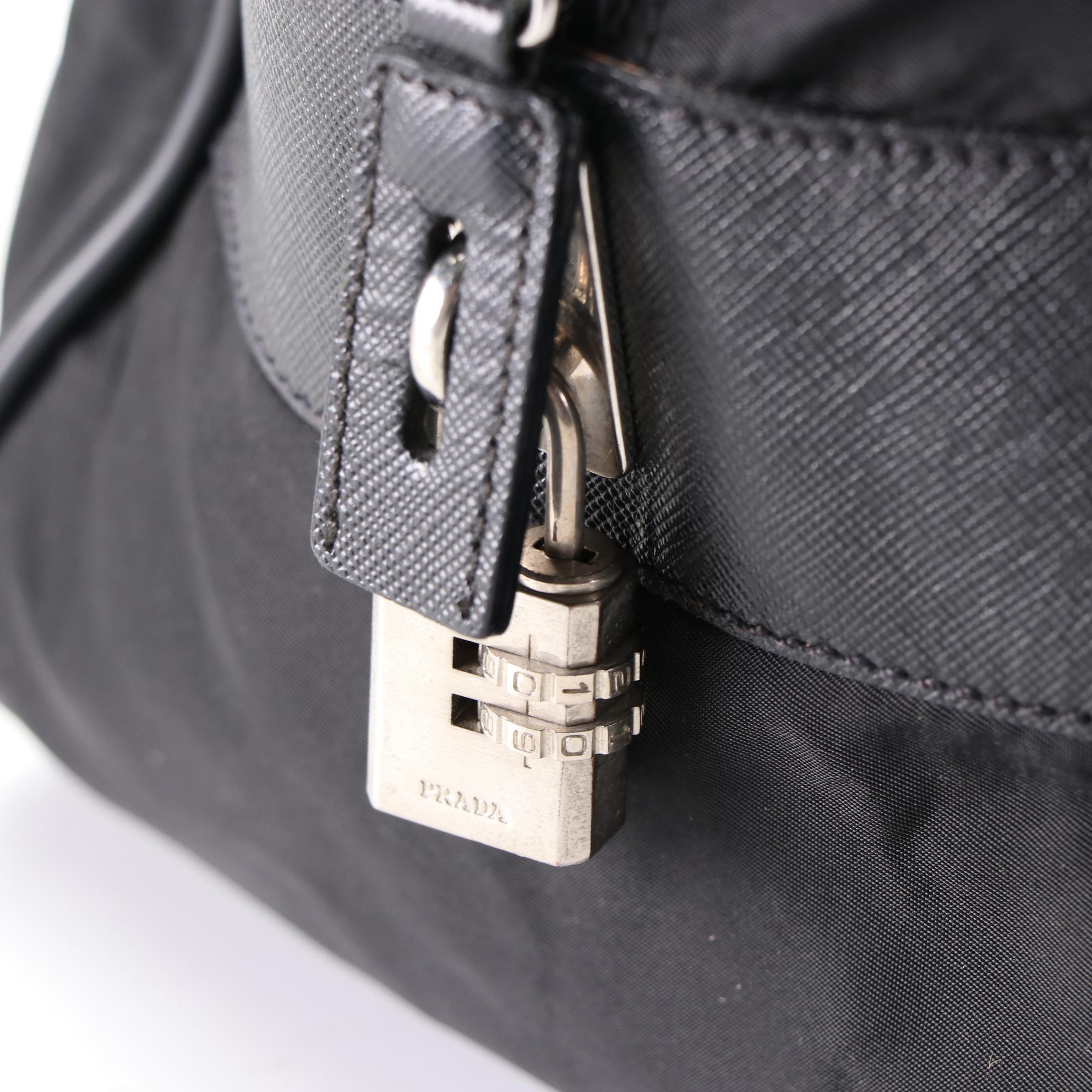 Prada Locking Duffle Bag in Nylon with Saffiano Leather Trim EBTH