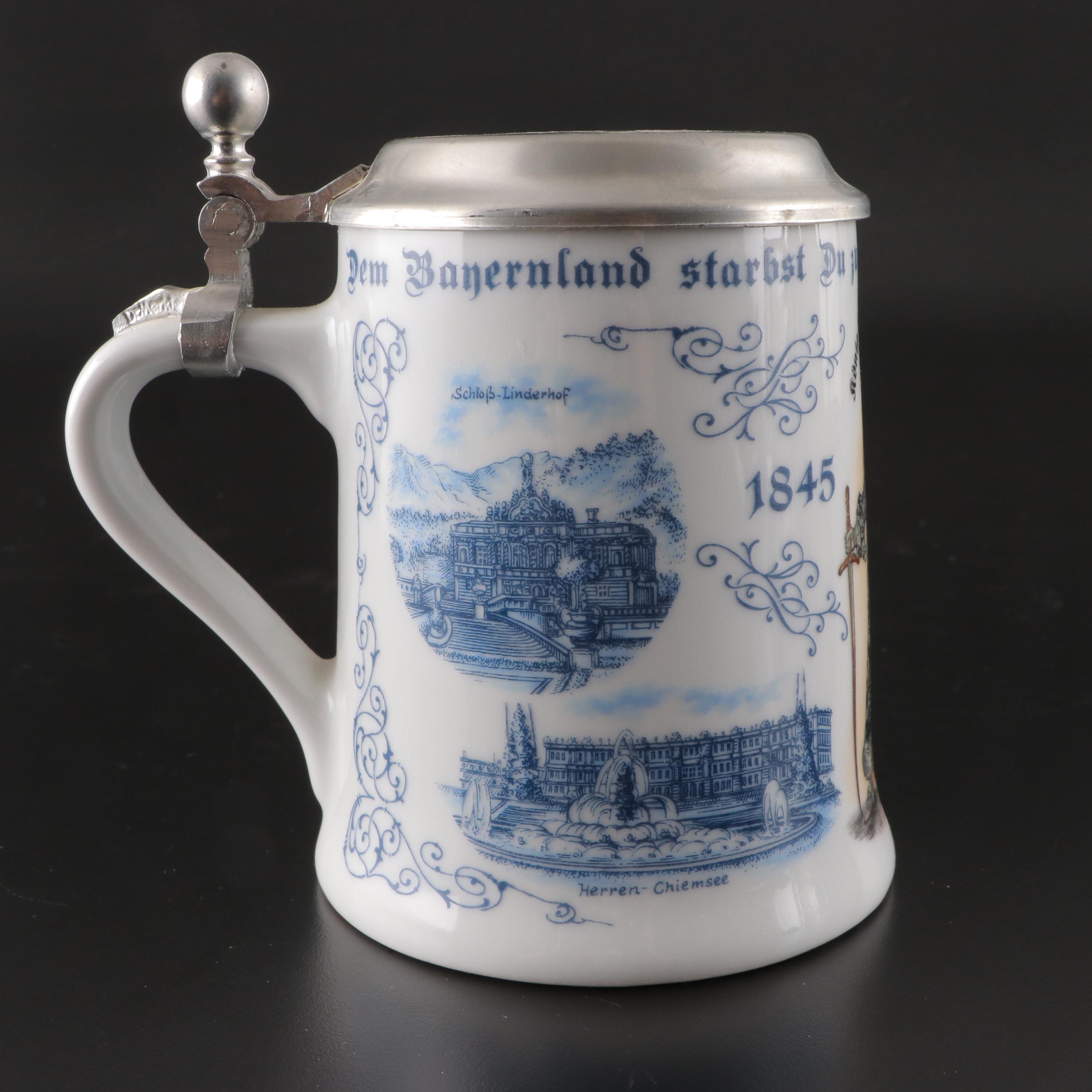 Dr. Merkle Atelier Porcelain with, Thewalt AltGrenzau and Other Steins