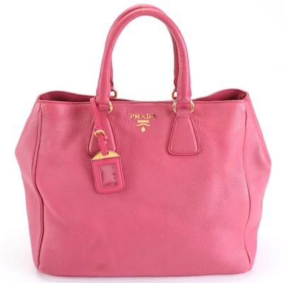 Prada Handbag in Pink Vitello Daino Leather
