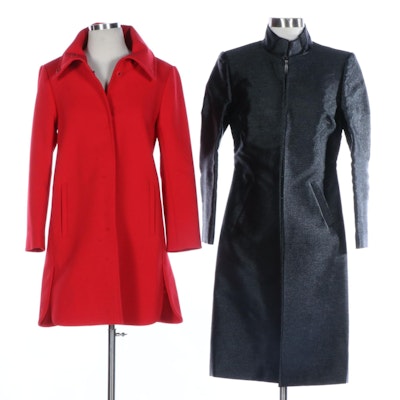 Eric Gaskins Woven Raffia and Ann Taylor Ponte Double-Knit Coats