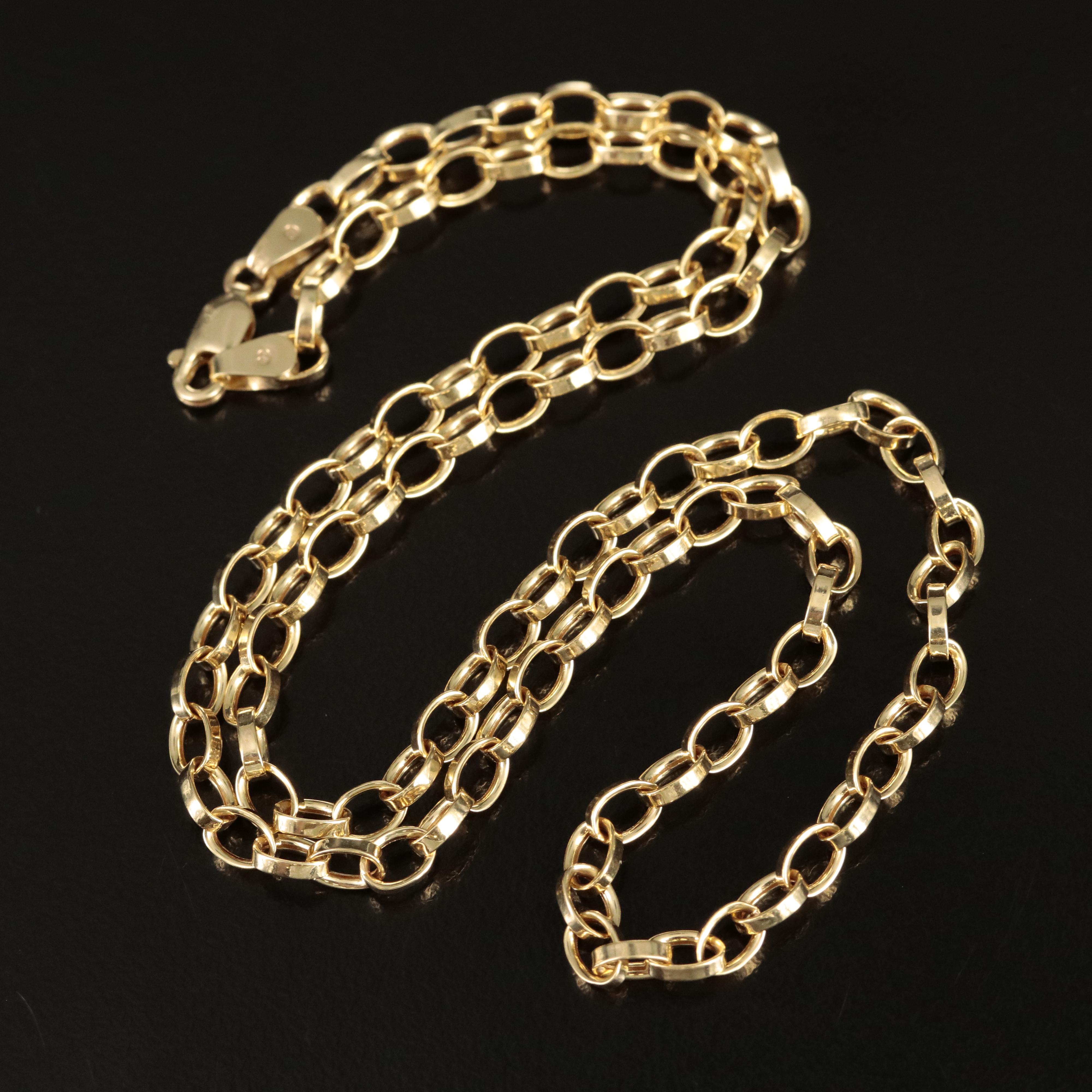 14K Rolo Chain Necklace EBTH