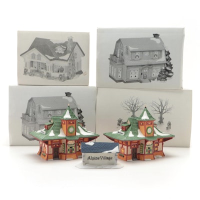Department 56 "Tapping the Maples" with Village Series Porcelain Houses
