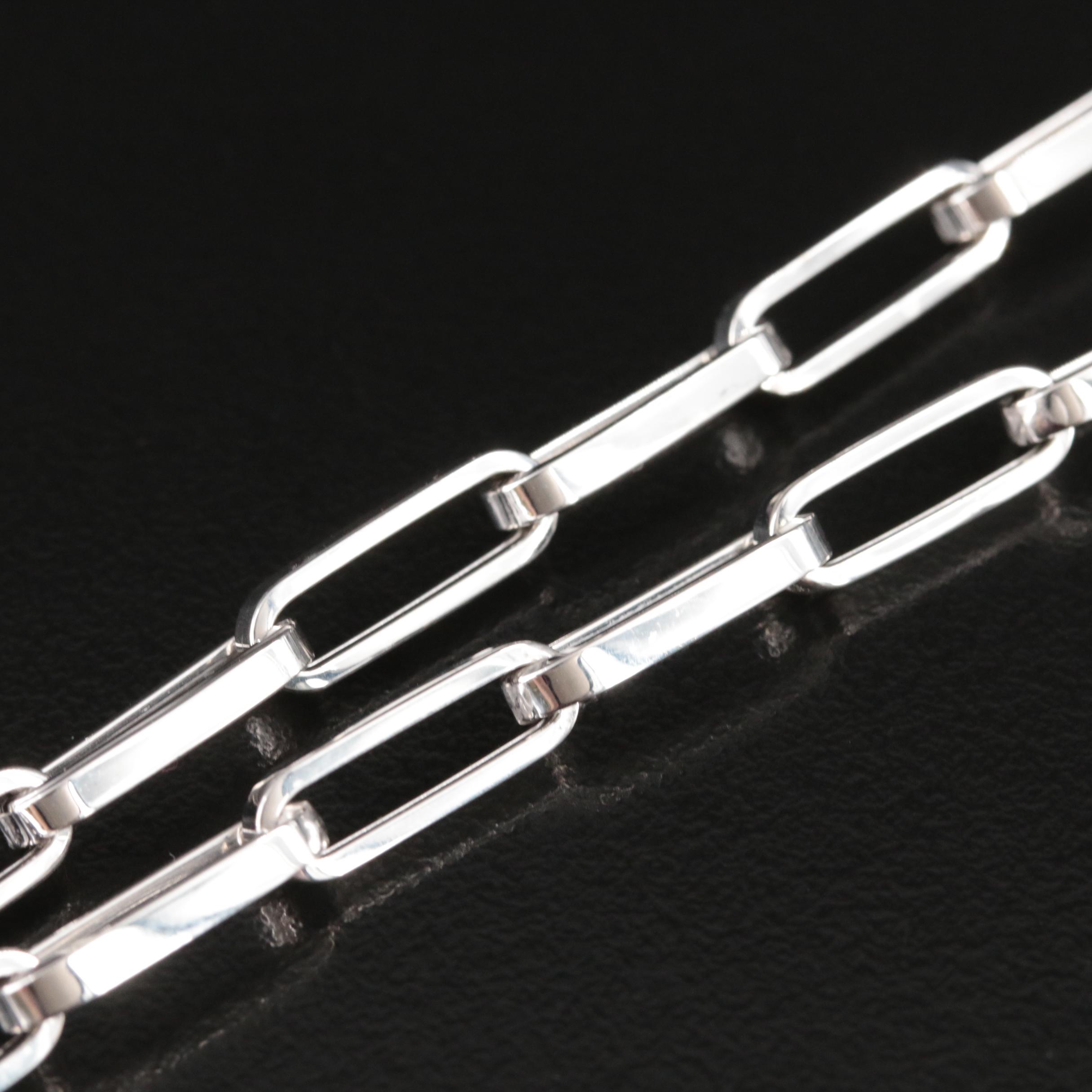 14K Paper Clip Chain Necklace EBTH