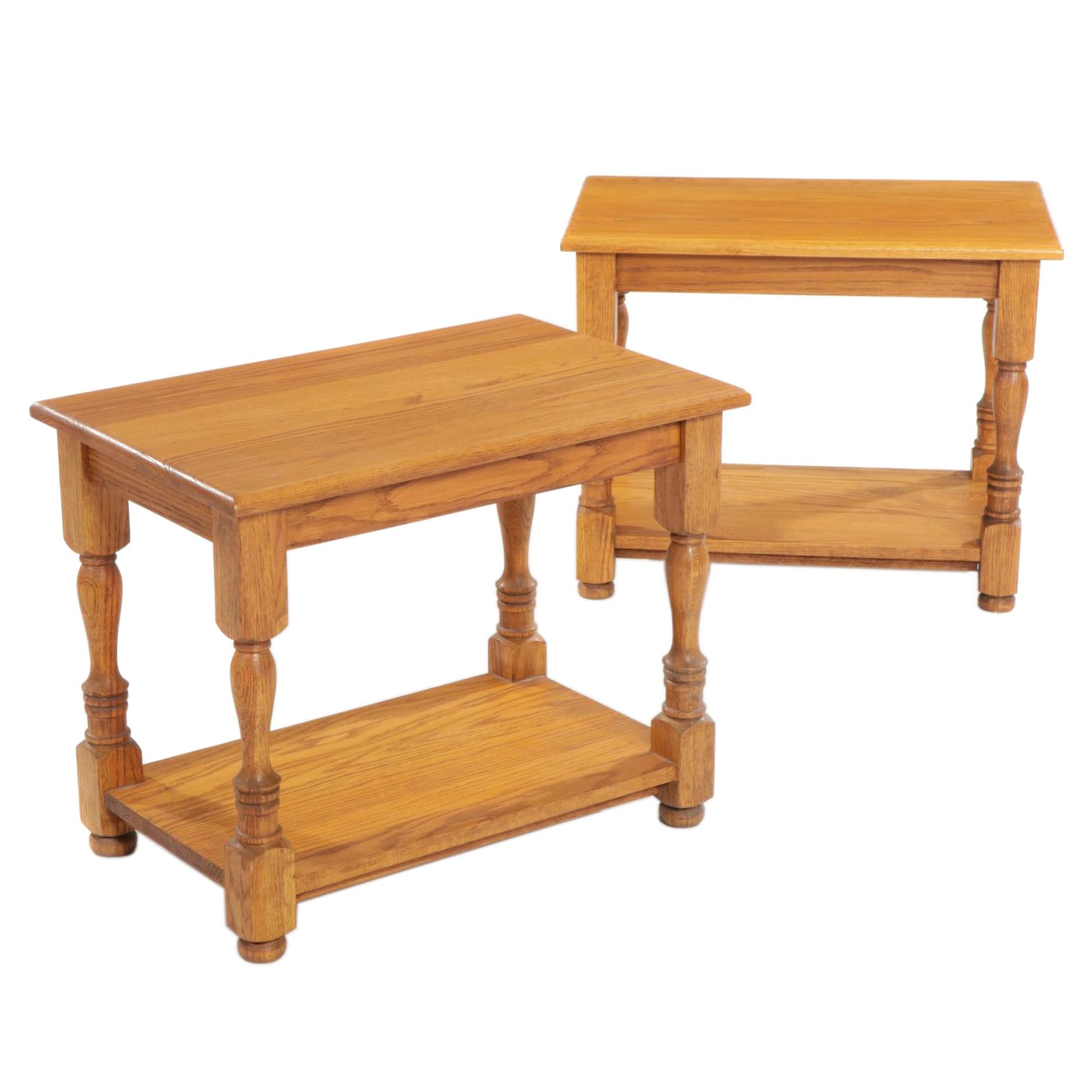 Pair of Oak Side Tables, 21st Century EBTH
