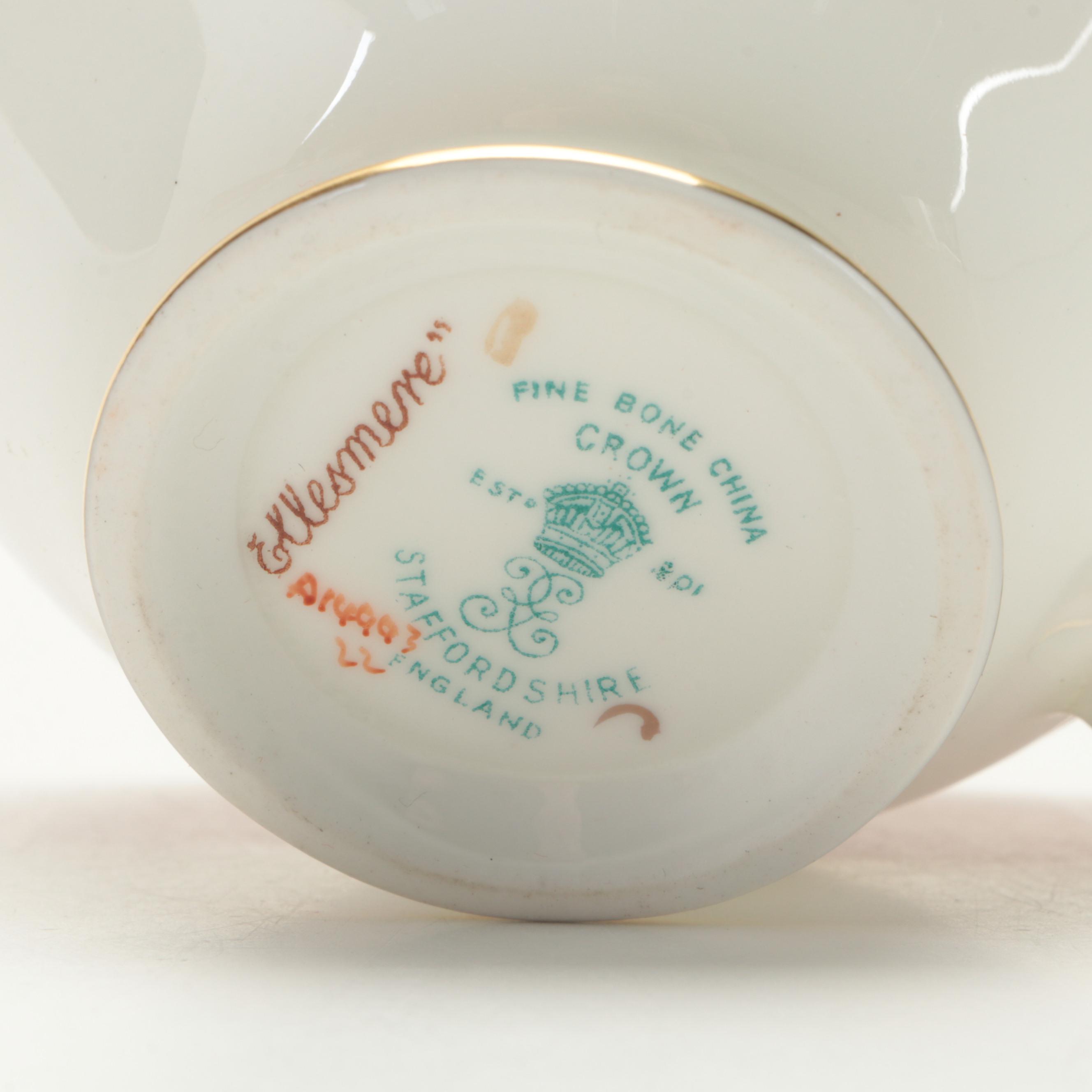 Crown Staffordshire "Ellesmere Pink" Bone China Dinnerware, 19771979