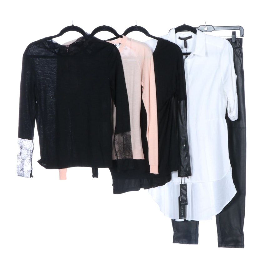 Nina Ricci and Mason Lace Trim Sweaters, Veda Leather Pants, and More