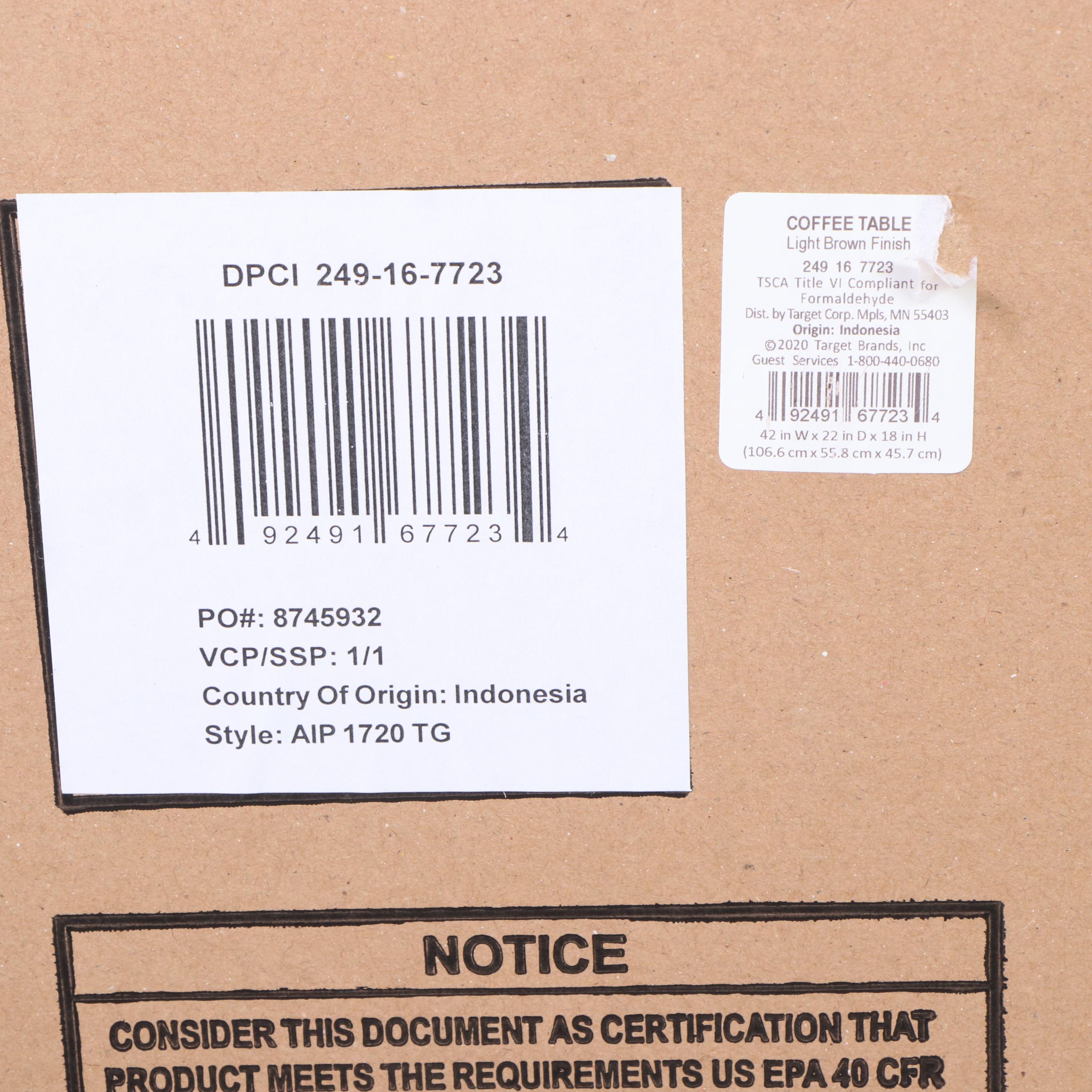 Opalhouse Tachuri Coffee Table in Light Brown Finish EBTH