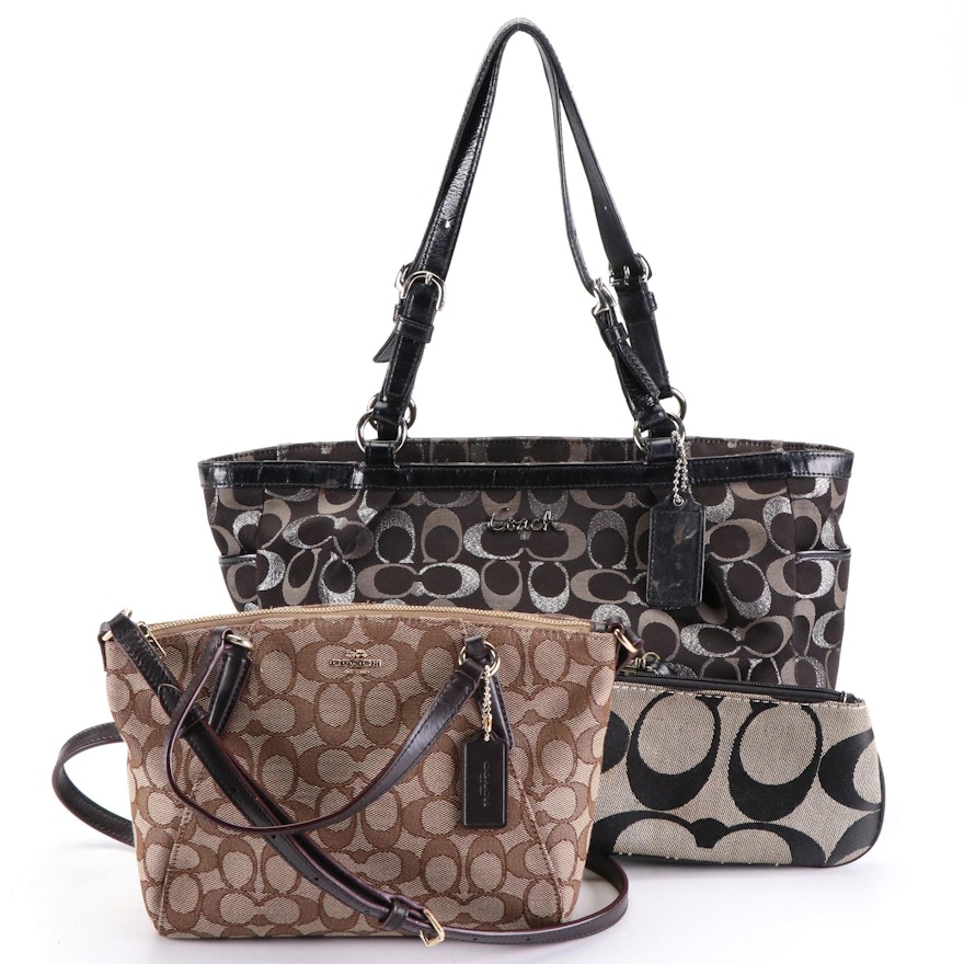Coach Tote Bag, Shoulder Bag, and Zip Pouch in Signature Canvas