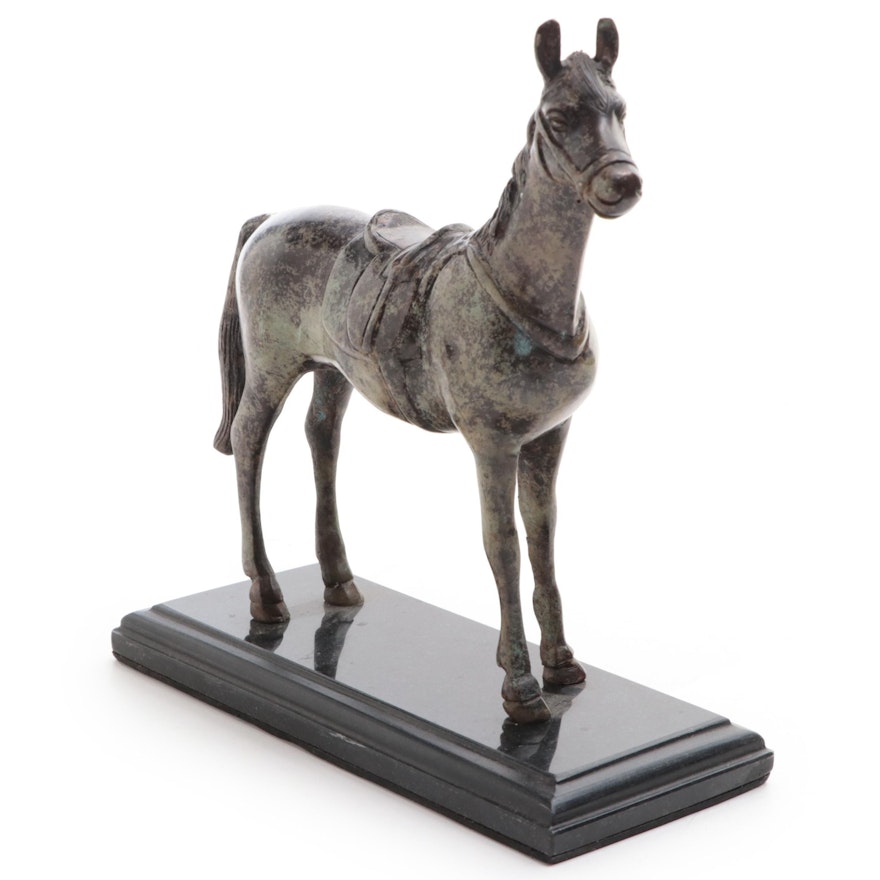Patinated Metal Figure of a Horse