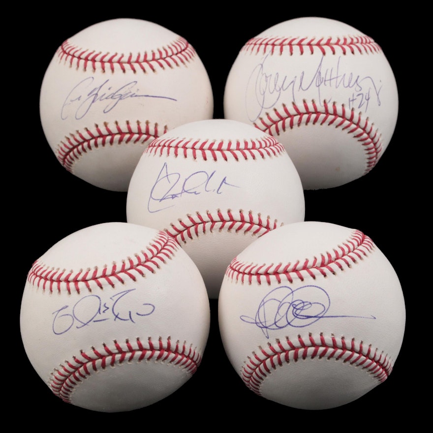 L.A. Angels Mathews Jr., Weaver, Ryan, Iannetta, Isringhausen Signed Baseballs
