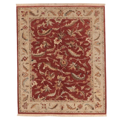 7'10 x 9'11 Hand-Knotted Indian Agra Area Rug