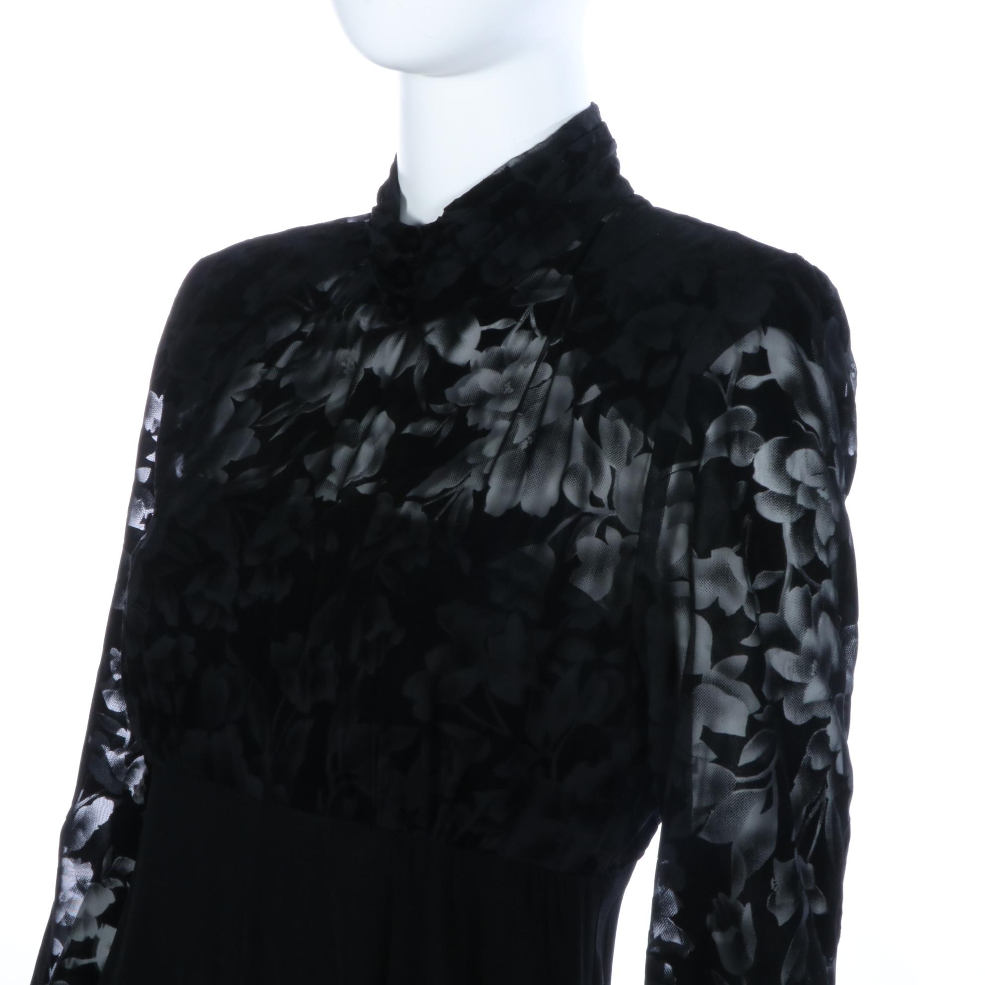 Floral Burnout Velvet Jumpsuit with Open Back EBTH