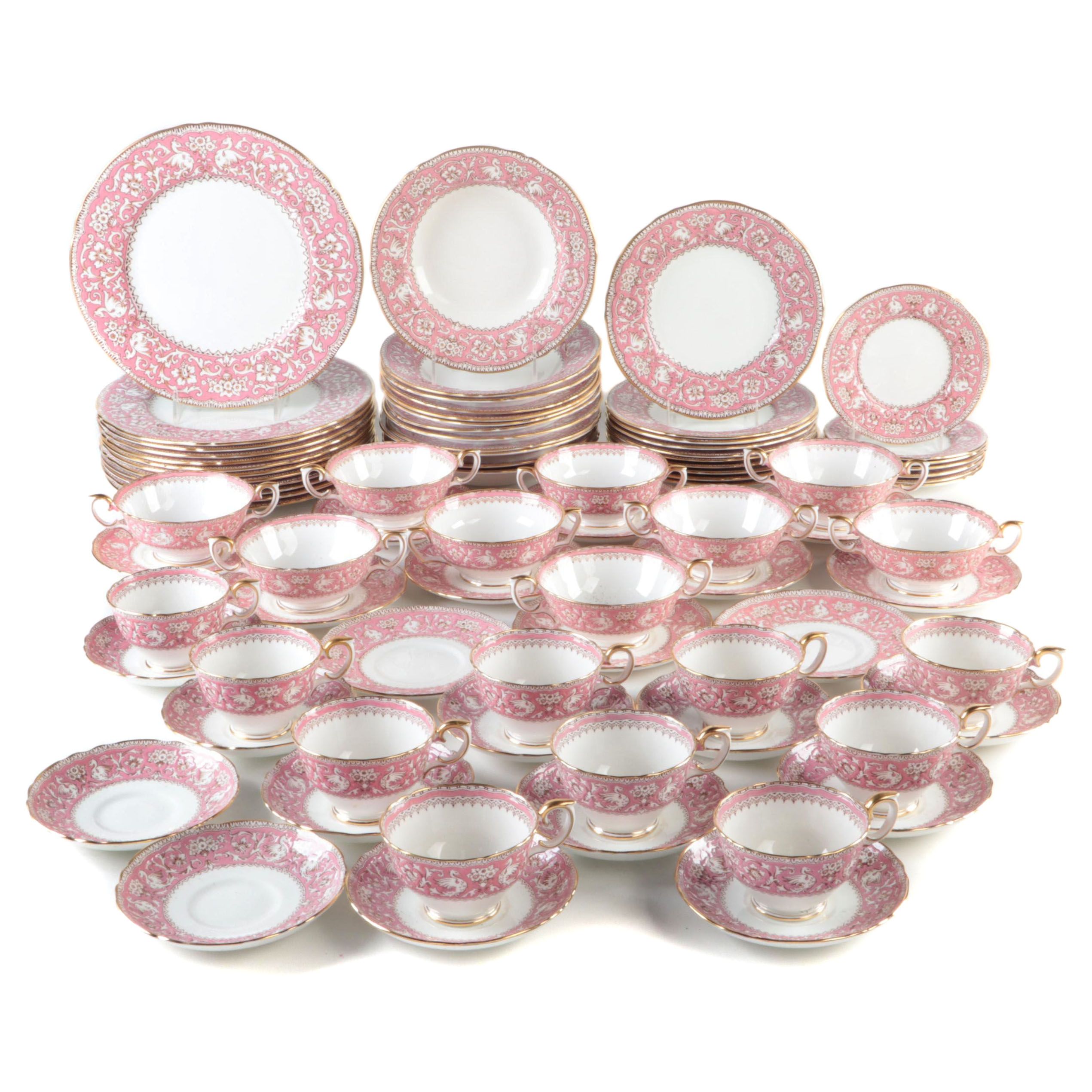 Crown Staffordshire "Ellesmere Pink" Bone China Dinnerware, 19771979