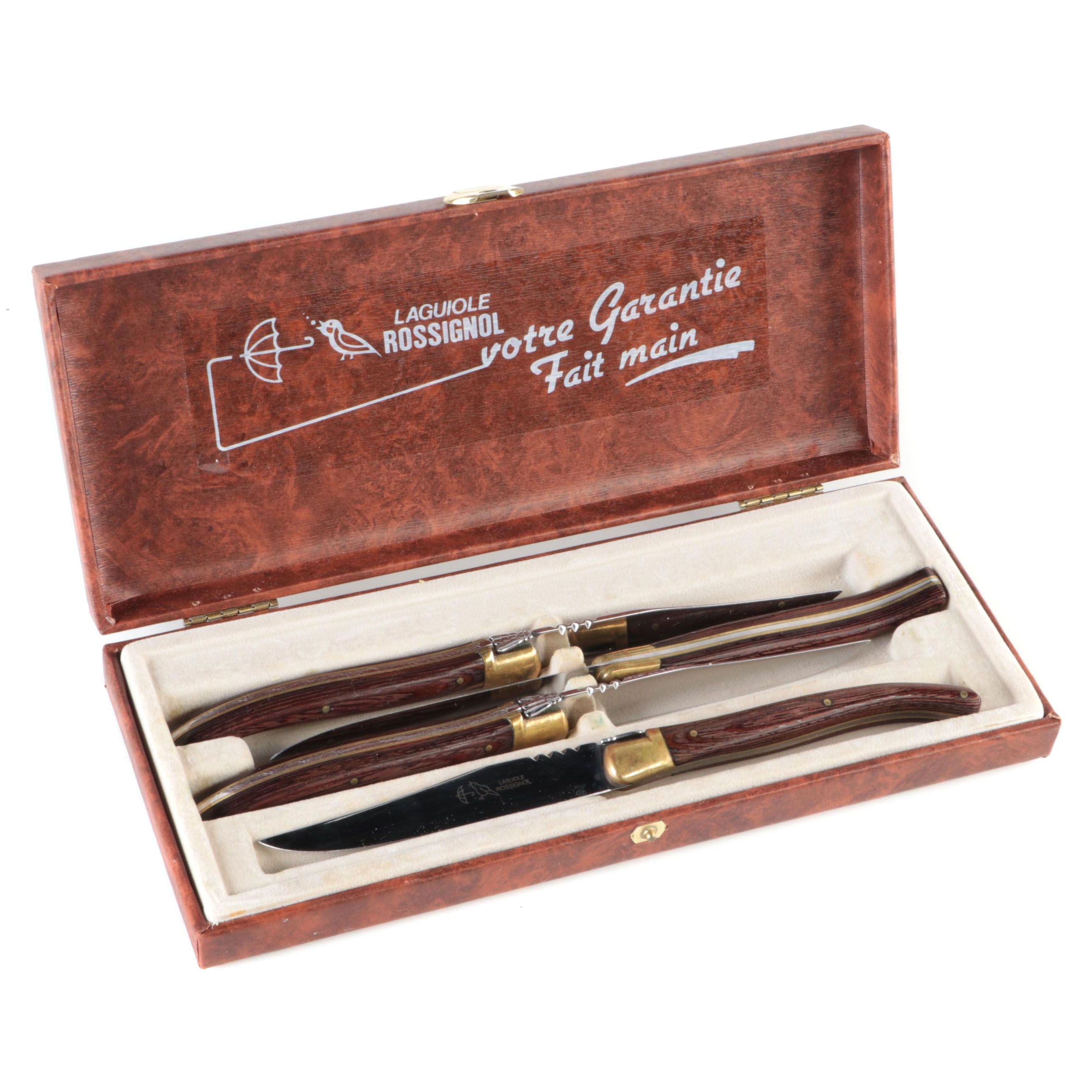 Laguiole Rossignol Steak Knives in Presentation Box EBTH