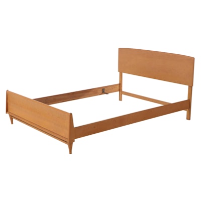 Heywood-Wakefield Mid Century Modern Full Size Bed Frame in Champagne Finish