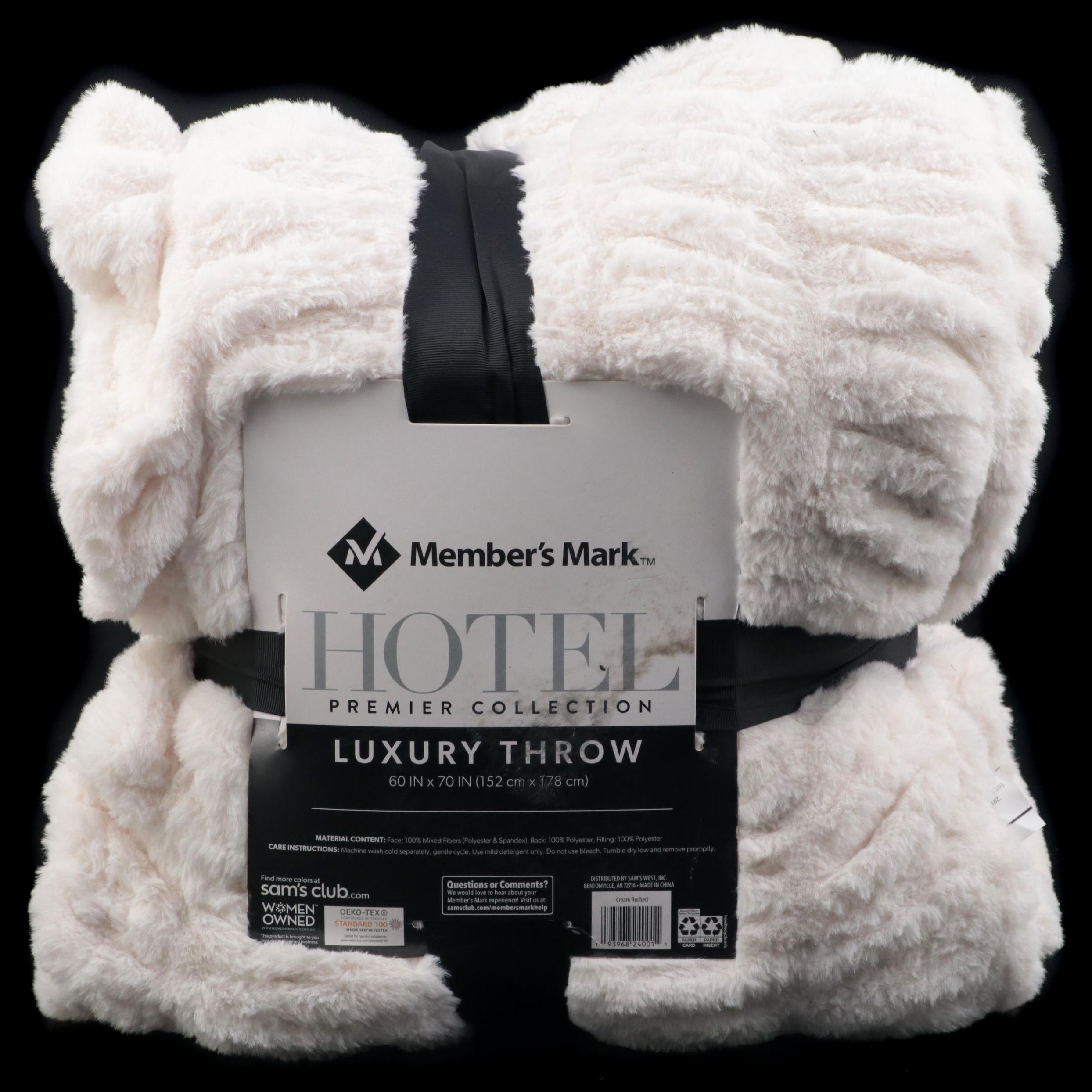 Member's Mark Hotel Premier Collection Luxury Throw in Ruched Cream EBTH