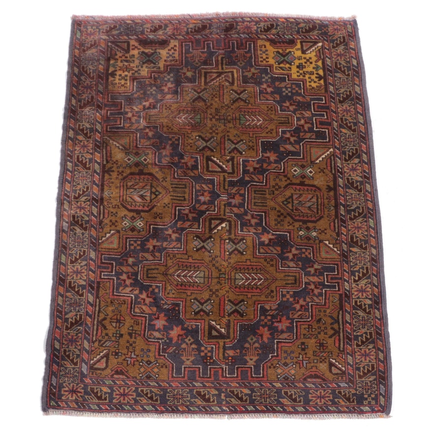 2'11 x 4'7 Hand-Knotted Turkish Konya Remnant Accent Rug