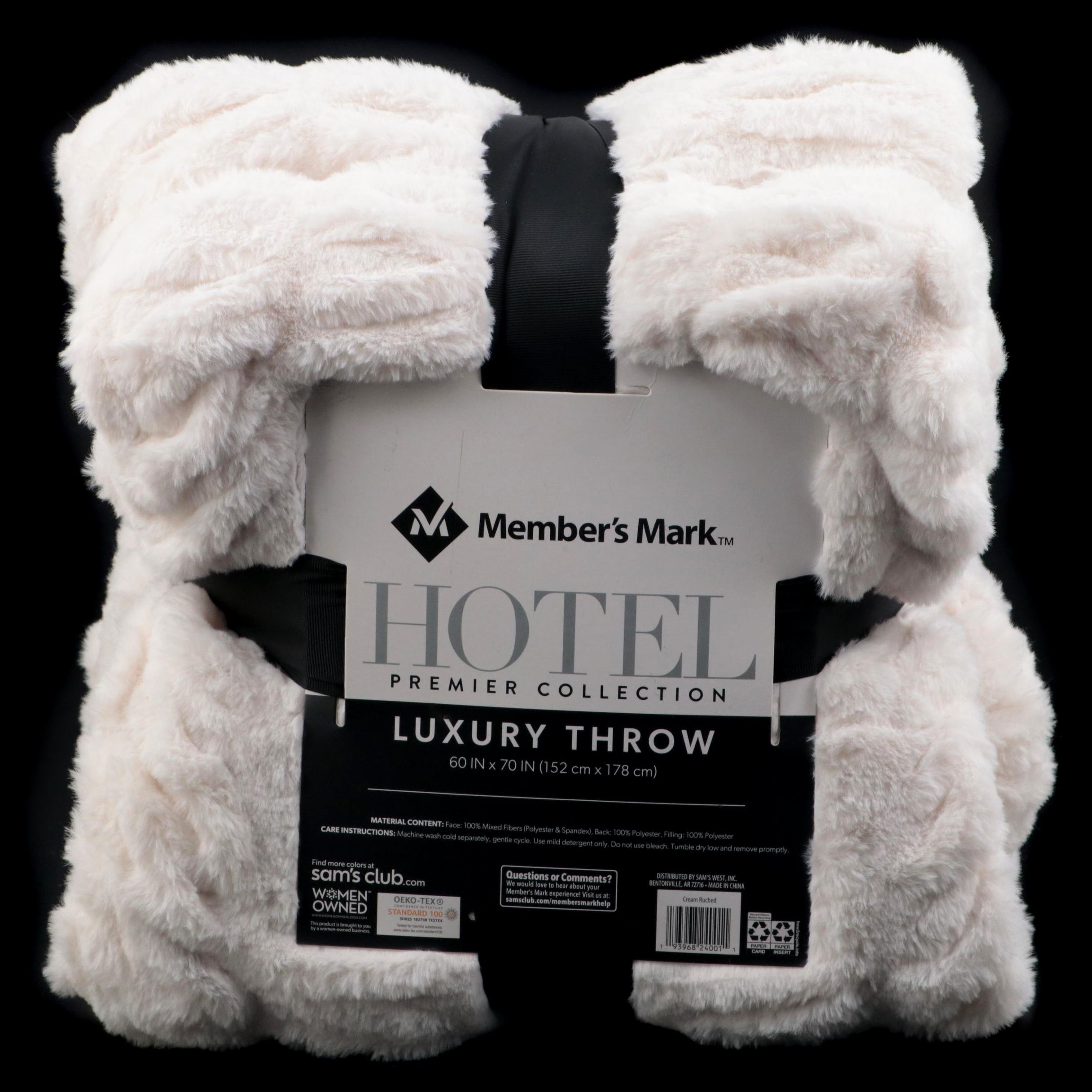 Member's Mark Hotel Premier Collection Luxury Throw in Ruched Cream EBTH