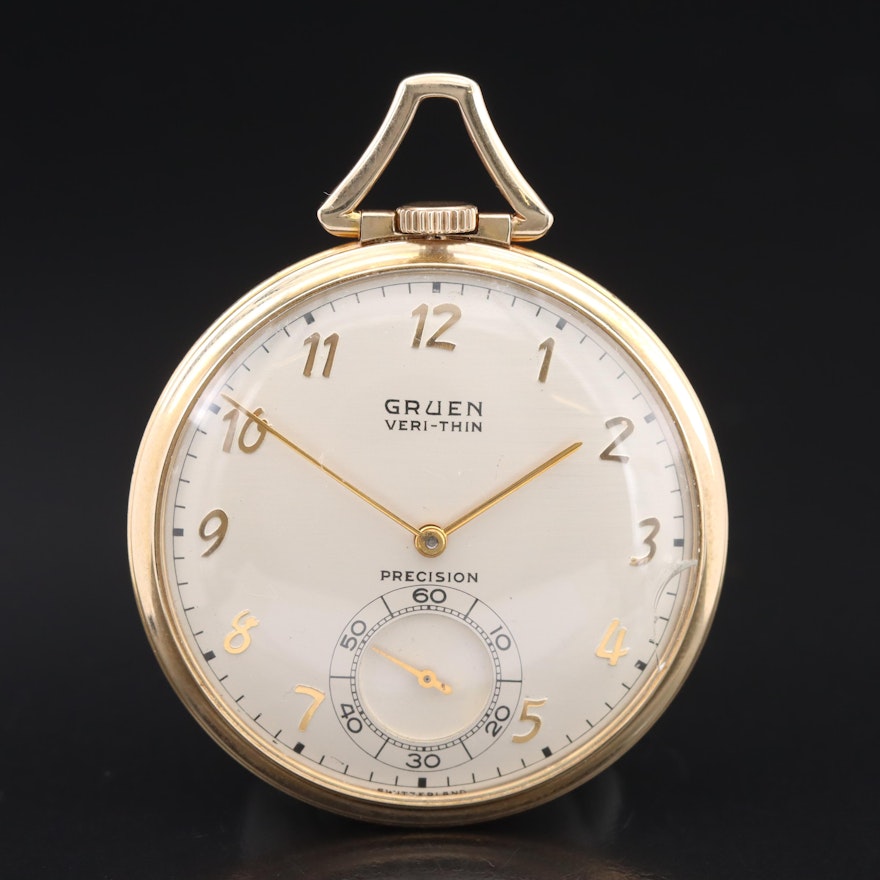 Gruen Veri-Thin Gold-Filled Pocket Watch