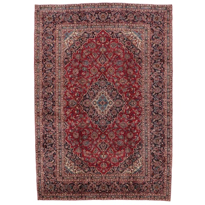 8'1 x 11'11 Hand-Knotted Persian Kashan Area Rug