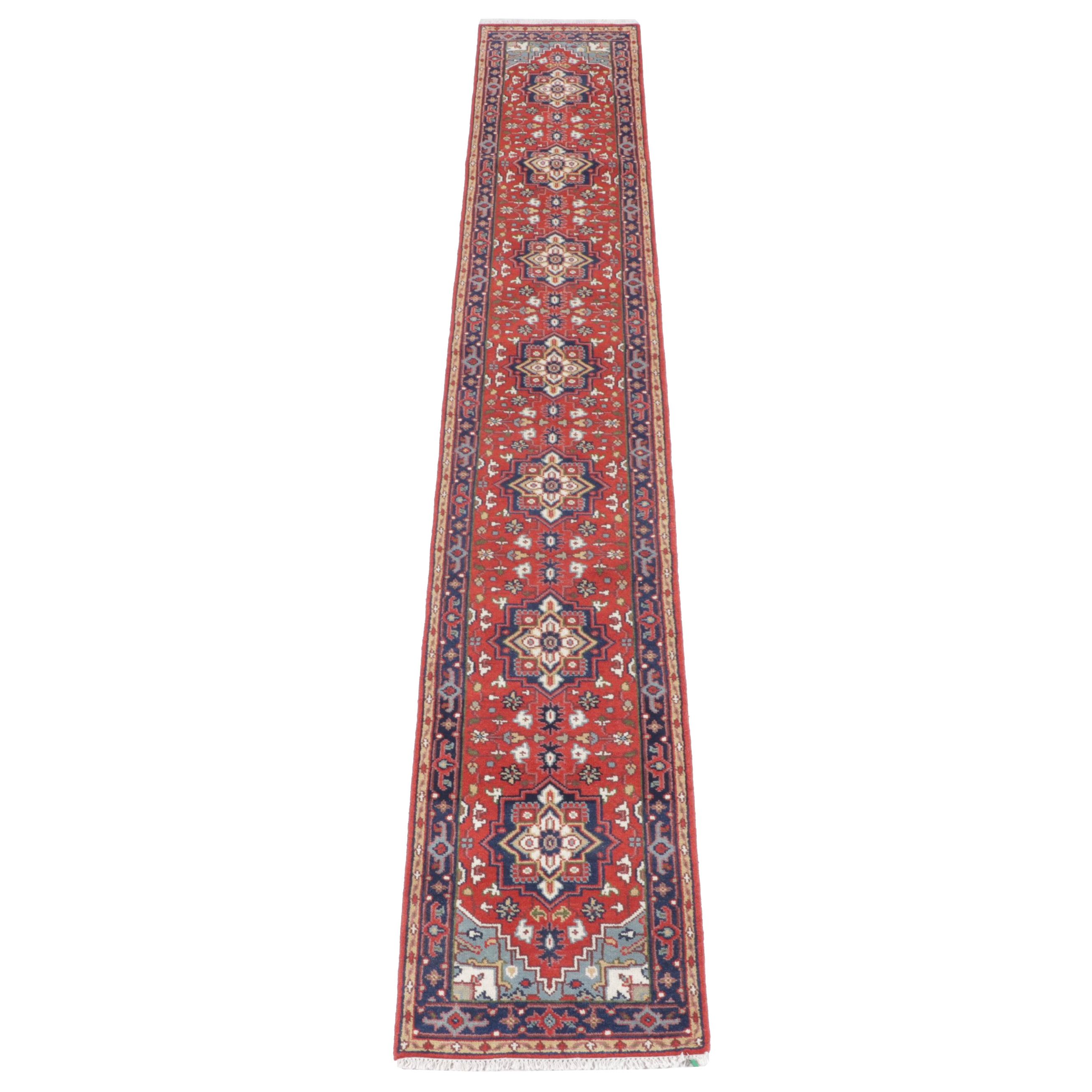 2'7 x 16'5 HandKnotted Persian Heriz Style Carpet Runner EBTH