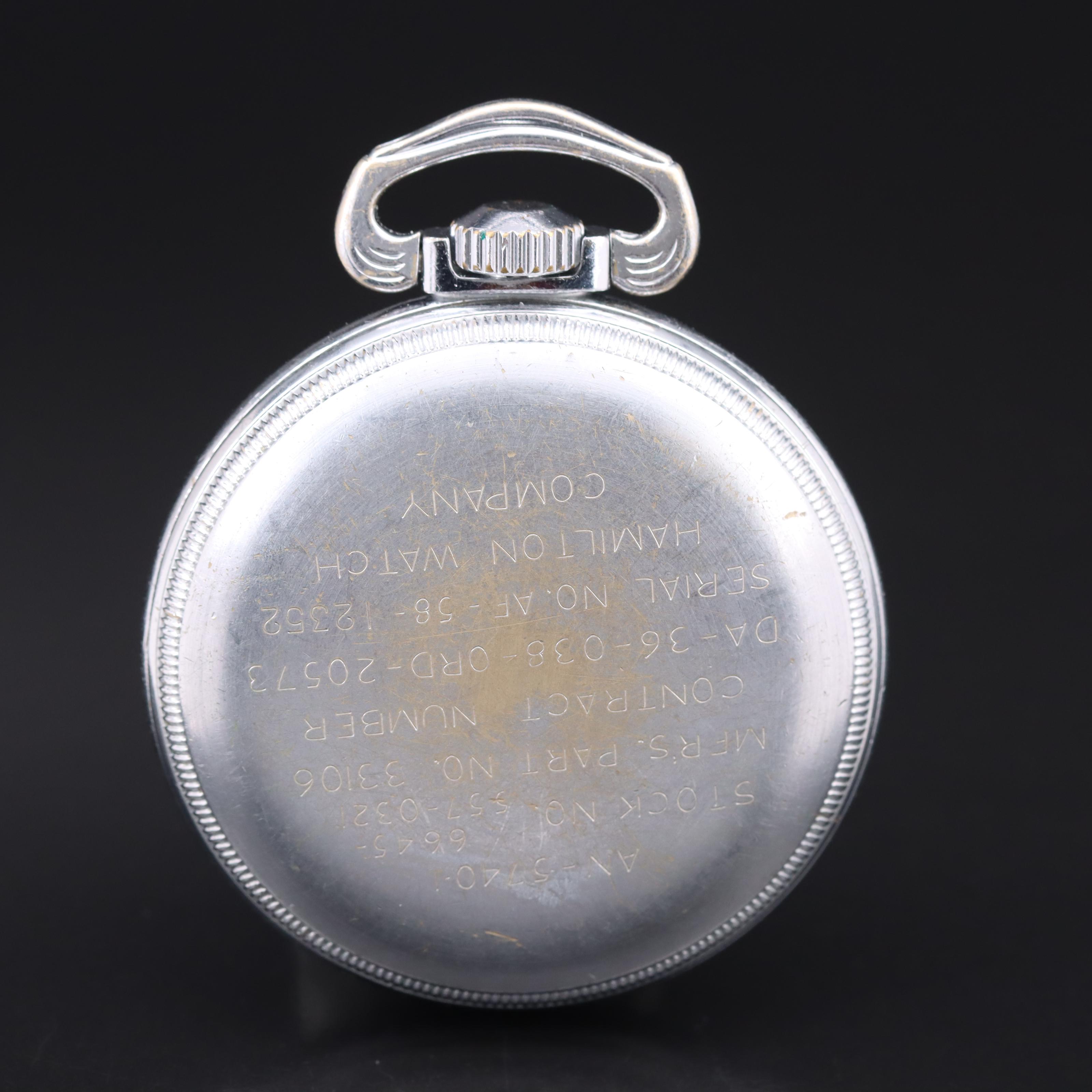 1944 Hamilton G.C.T. Military Issue Pocket Watch EBTH