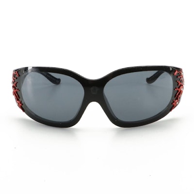 Gianni Versace  4076H Wrap Sunglasses with Red Coral and Starfish Embellishment