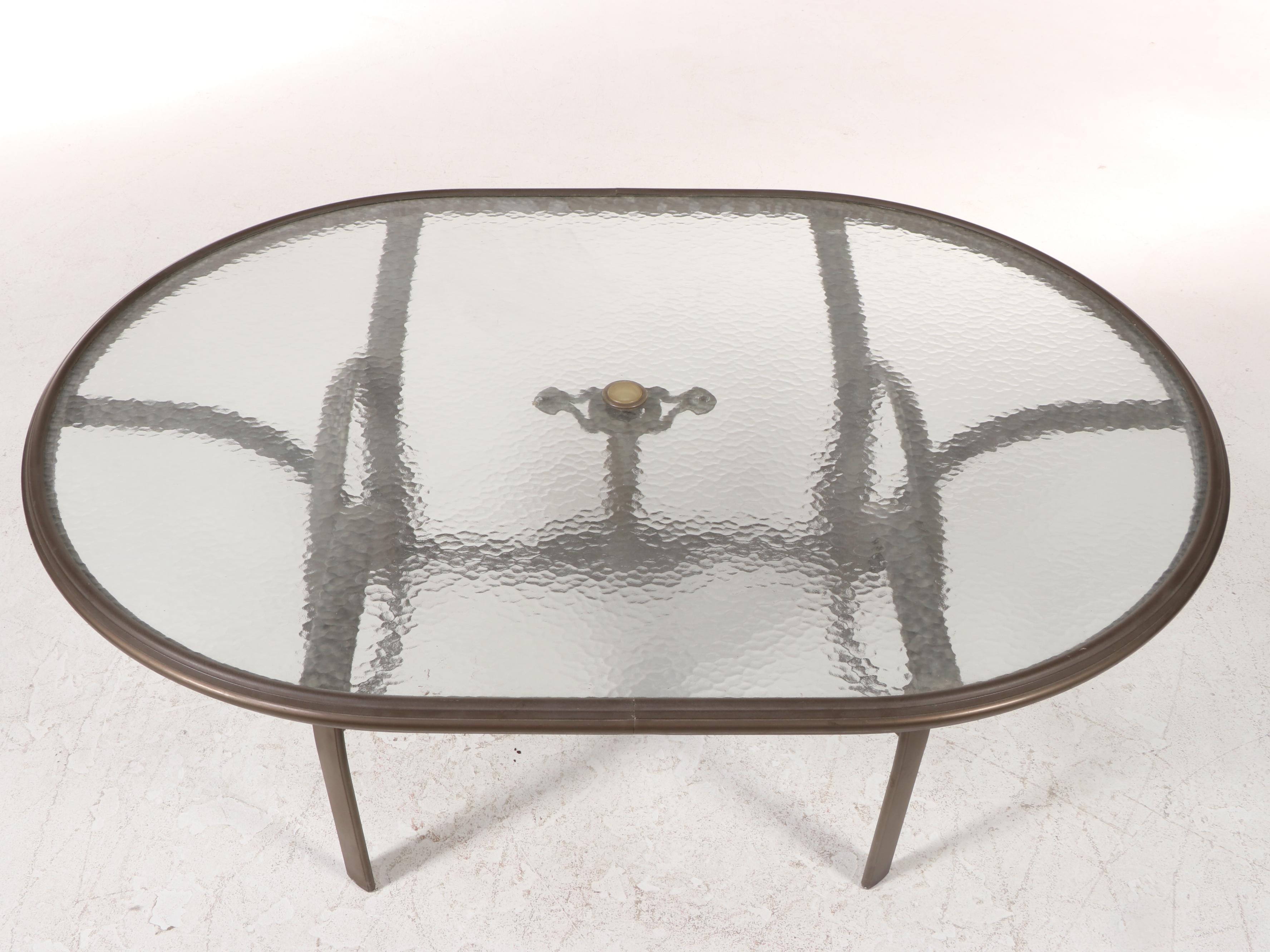 FivePiece Homecrest Aluminum and Glass Top Patio Dining Set EBTH