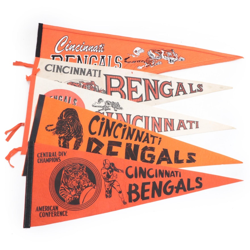 Cincinnati Bengals Embroidered, Tasseled Pennants with NFL Throwback